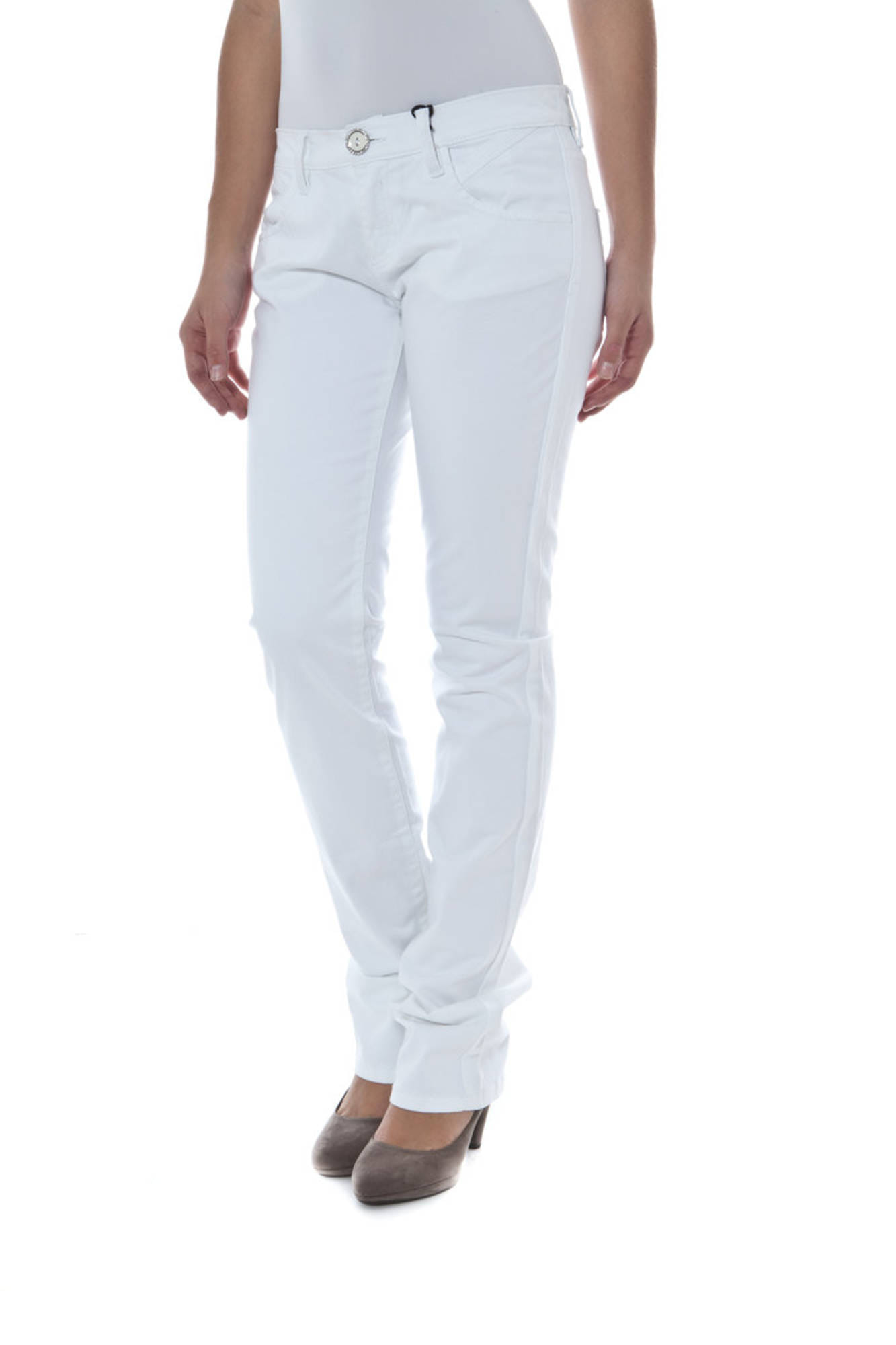Trousers P1709270429404-AIDA-LADY1 White Slim Fit - Image 3
