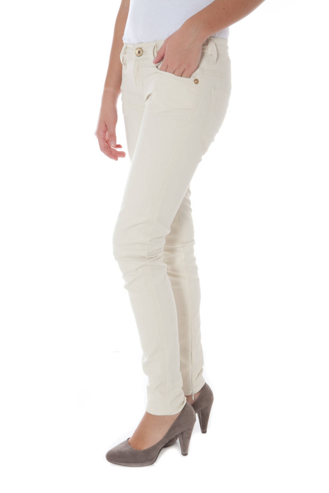 Trousers M1007045570500-NEW-HOT-SKIN-CIN Beige Slim Fit - Image 3