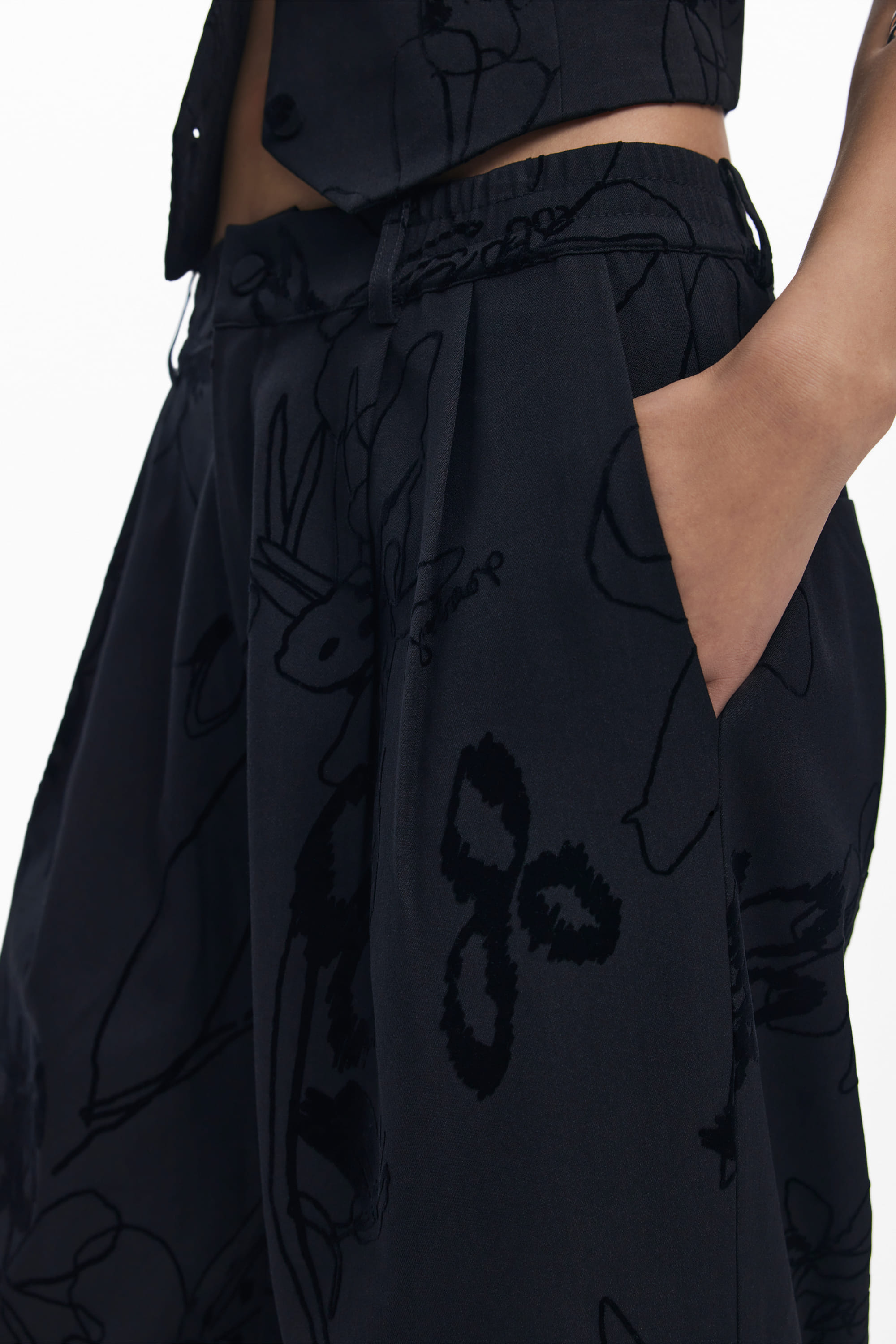 Trousers 25WWPW05 Black Slim Fit - Image 3